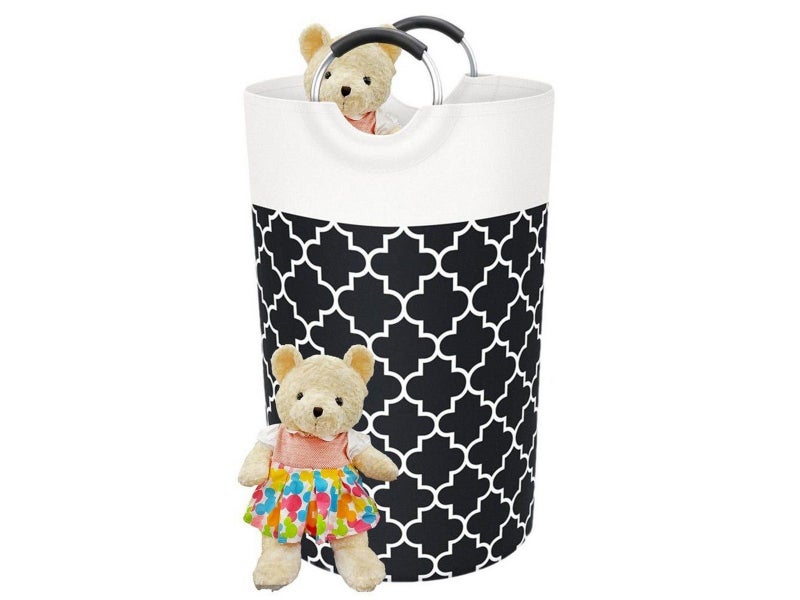 82L Collapsible Laundry Basket Foldable Laundry Hamper Clothes Hamper Black Carousel 3