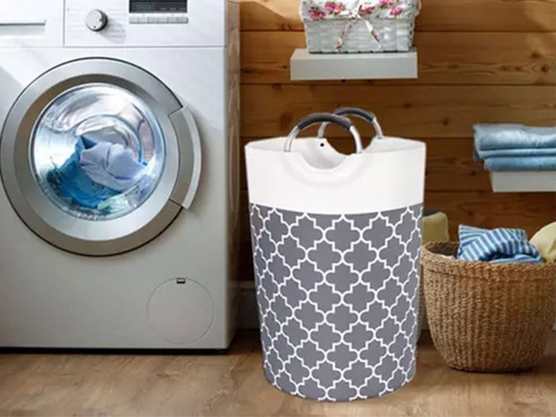 82L Collapsible Laundry Basket Foldable Laundry Hamper Clothes Hamper Grey Carousel 3