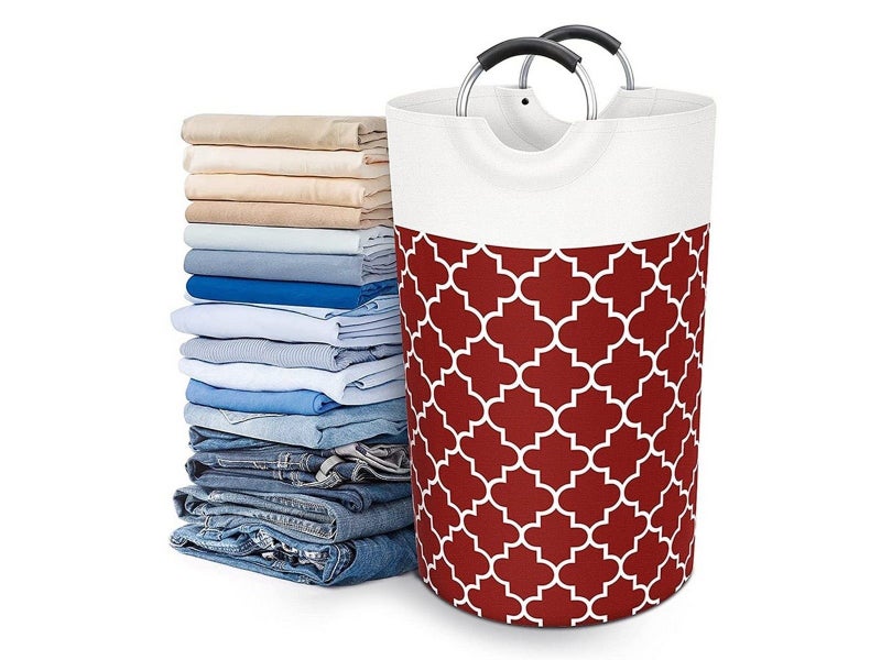 82L Collapsible Laundry Basket Foldable Laundry Hamper Clothes Hamper Red Carousel 1