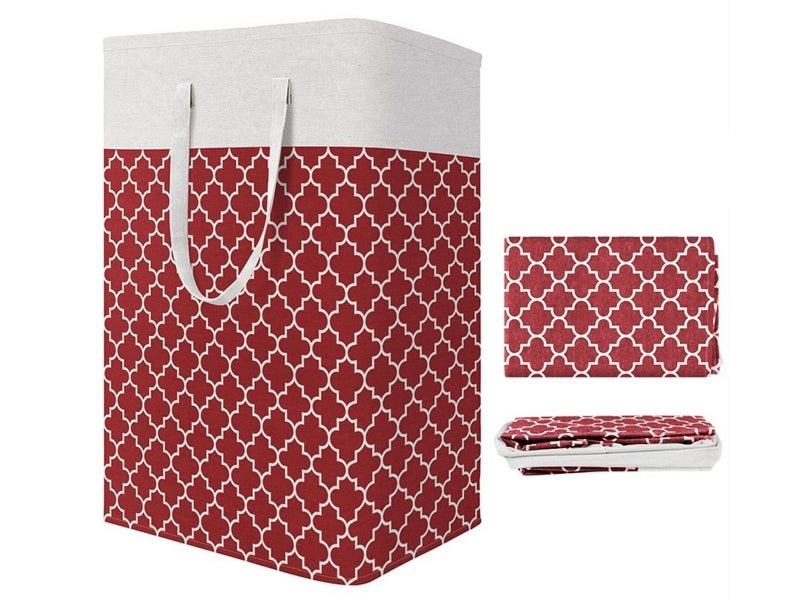 75L Collapsible Laundry Basket Foldable Laundry Hamper Clothes Hamper Red Carousel 1