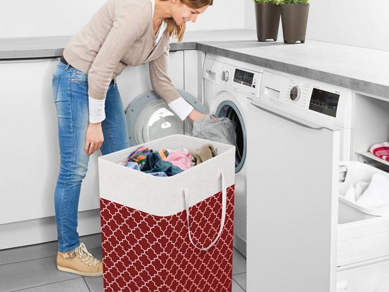 75L Collapsible Laundry Basket Foldable Laundry Hamper Clothes Hamper Red Carousel 3