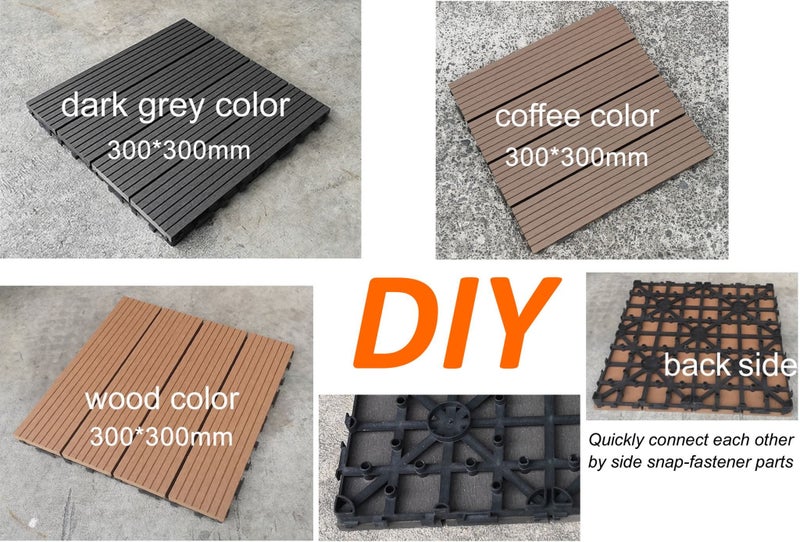 Composite Tile DIY WPC tiles DIY Decking Flooring Wood Plastic ($59/10 tiles) Carousel 1