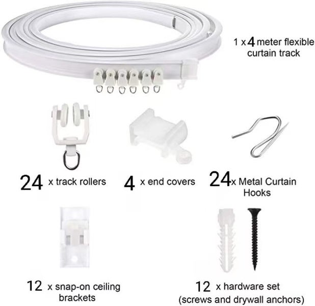 Curtain track that can be bent into any shape White 4 meters Carousel 2