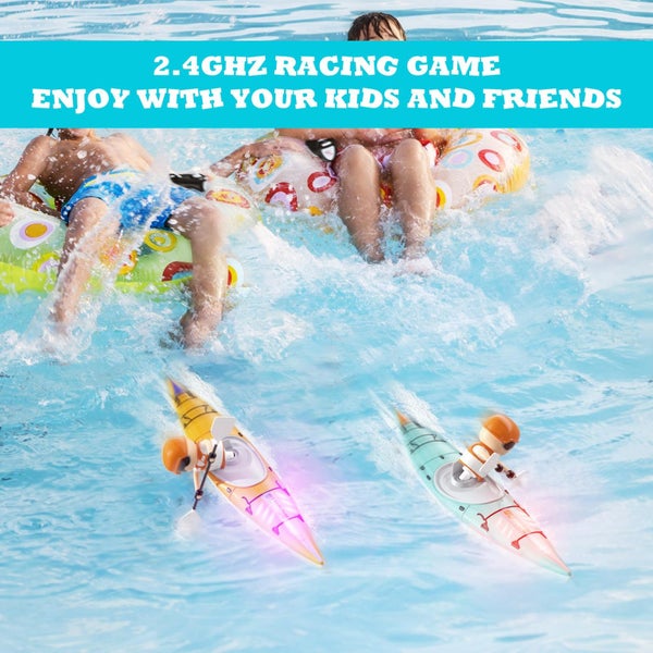 Remote Control Boats with LED Light for Kids, 2.4Ghz RC Boat for Pool and Lakes Carousel 2