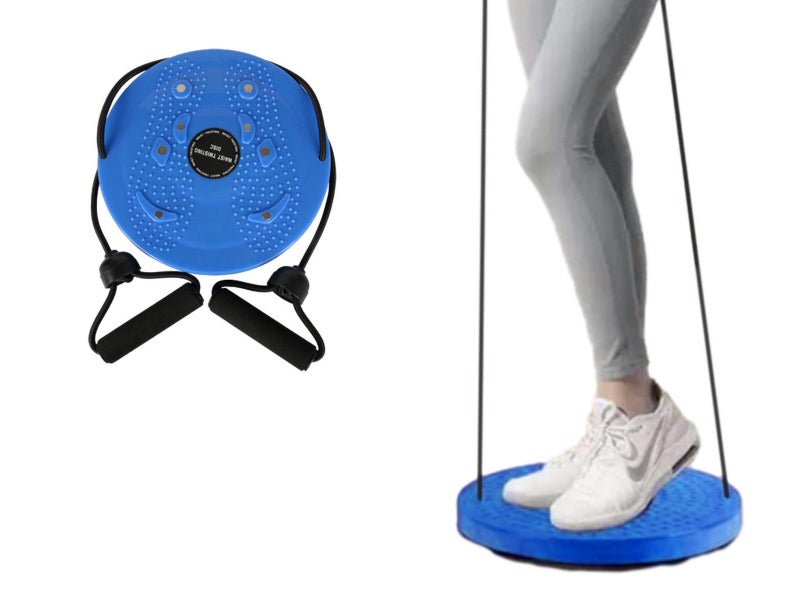 Twist Waist Board Foot Sole Massage Balance Rotating Disc with Drawstring Blue Carousel 1