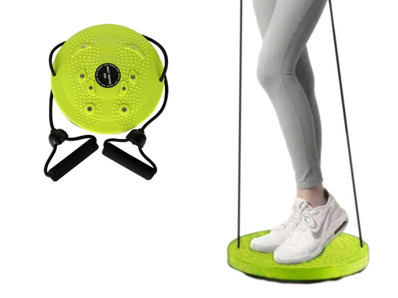 Twist Waist Board Foot Sole Massage Balance Rotating Disc with Drawstring Green Carousel 1