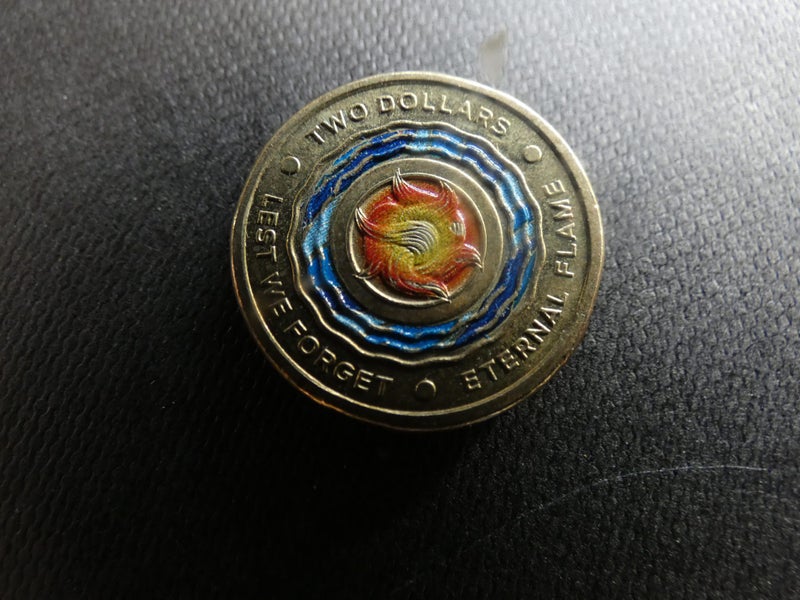 ANZAC ETERNAL FLAME 1918-2018 LEST WE FORGET $2 HARD TO FIND & NICE CONDITION Carousel 1