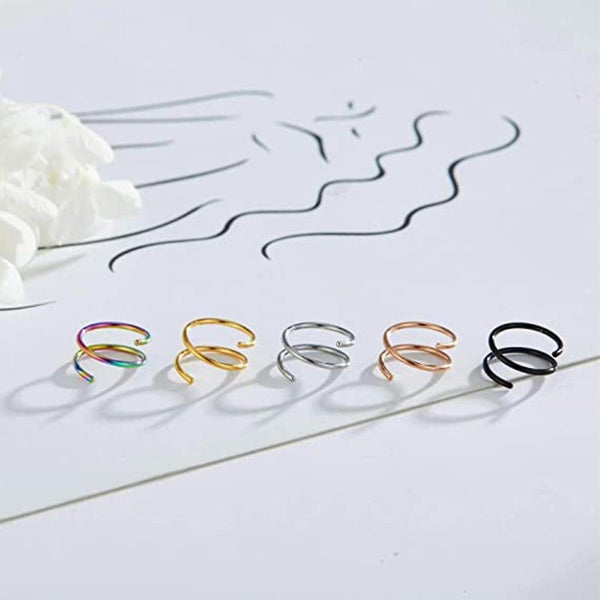 Single Piercing Nose Hoop Twist Nose Hoop Spiral Nose Ring Piercing Jewelry Carousel 4