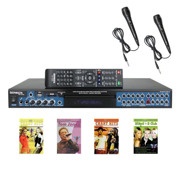 Sonken MP4000 Pro Karaoke Machine + 48 Vocal On + Off Songs [4 DVD's] + 2 Wir... Carousel 1