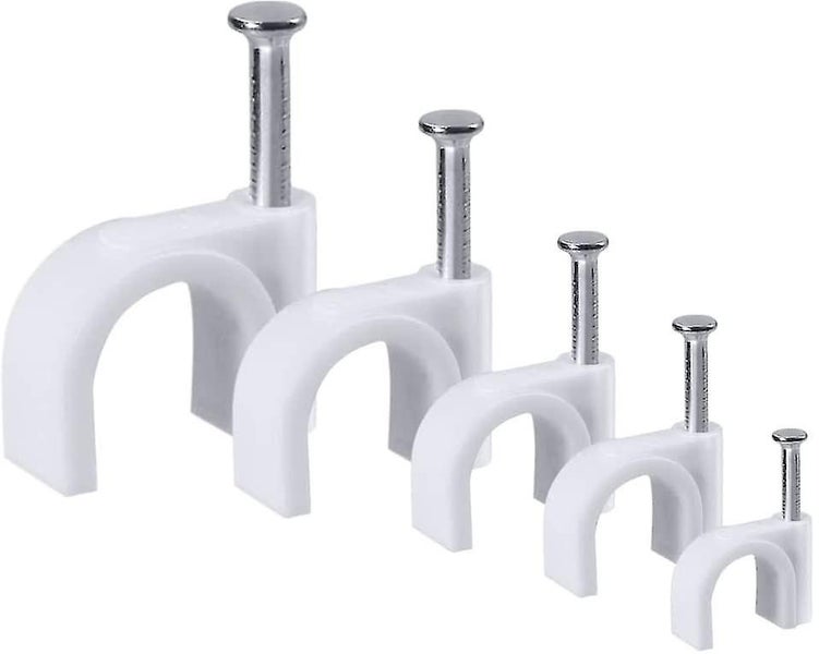 500pcs Round Cable Ties With Steel Nail, 5 Different Size 4mm/5mm/6mm/8mm/10mm C Carousel 1