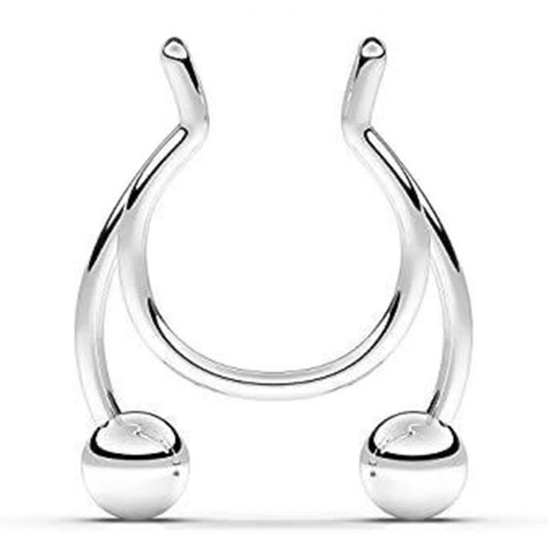 Stainless Steel Antler Shape Nose Ring Clip Nasal Septum Piercing Body Jewelry Carousel 1