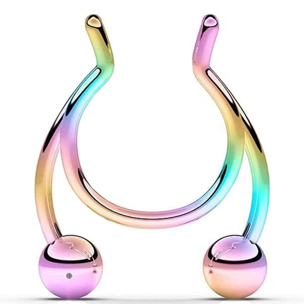 Stainless Steel Antler Shape Nose Ring Clip Nasal Septum Piercing Body Jewelry Carousel 2