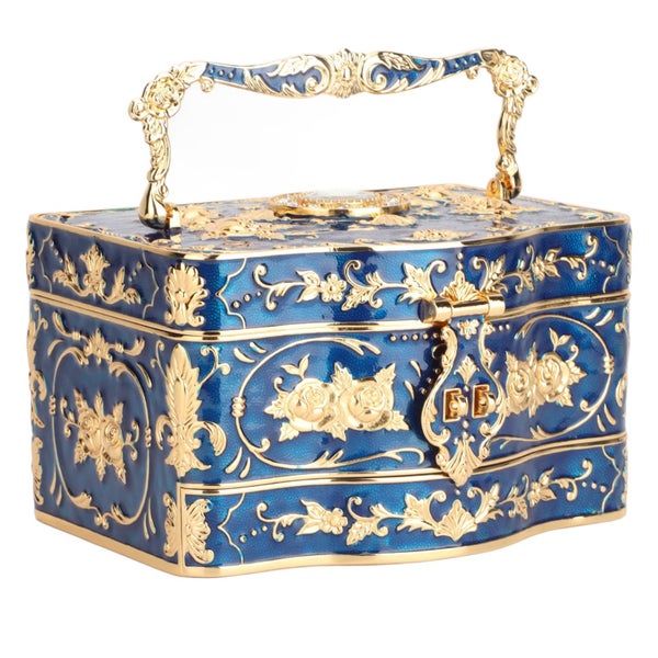 rectangle trinket jewelry box small enameled trinket box organizer Vintage Carousel 1