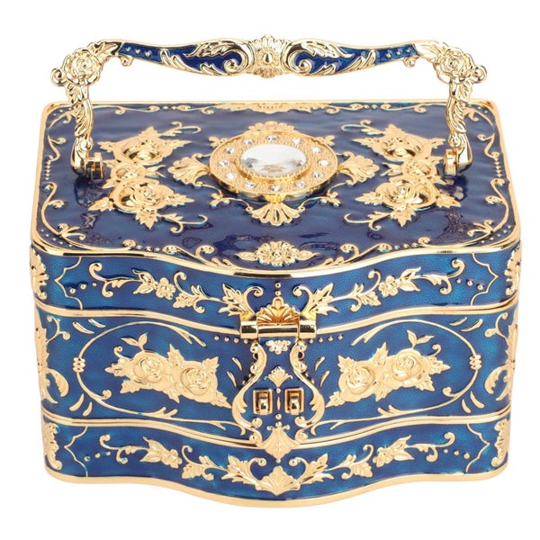rectangle trinket jewelry box small enameled trinket box organizer Vintage Carousel 2
