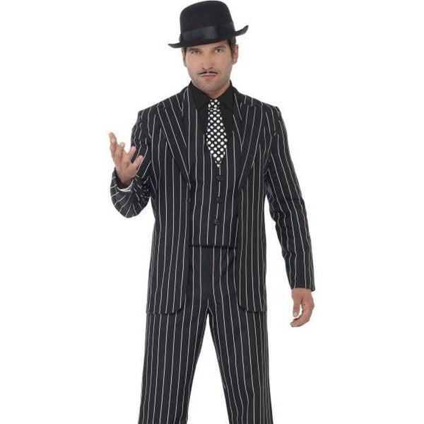 Vintage Gangster Boss Costume Pinstripe Jacket Adult Carousel 1