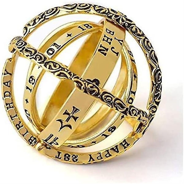2 Rotating Stress Toys gold Silver Bendable Rings Manual Finger Stress Carousel 4