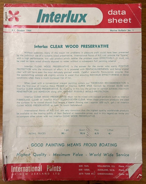 BUILDING/ CONSTRUCTION MEMORABILIA - Interlux Data Sheets Carousel 1