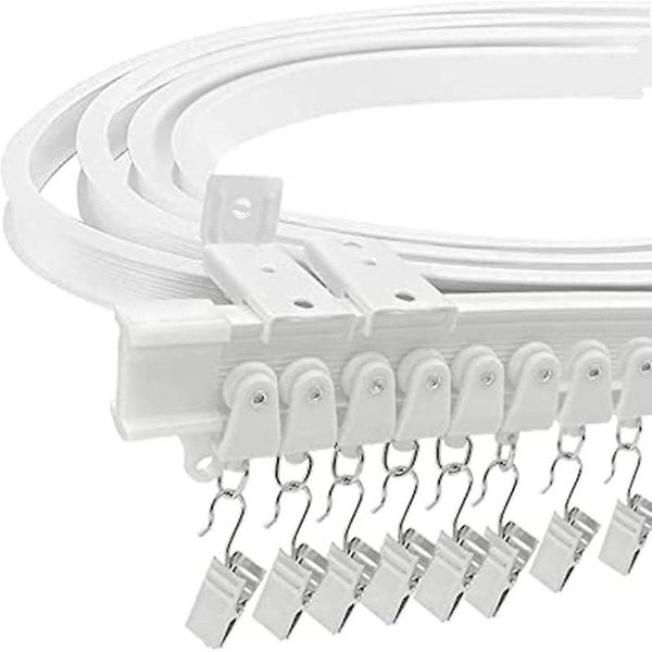 White Curtain Rod Flexible Ceiling Curtain Rail For Bay Window Approx 5m Carousel 1