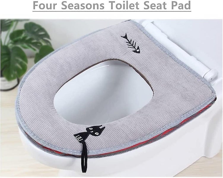 2 Pack Universal Heated Toilet Seat Covers With Zipper - Thick Toilet Seat Cove Carousel 2