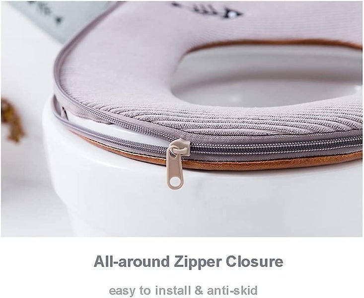 2 Pack Universal Heated Toilet Seat Covers With Zipper - Thick Toilet Seat Cove Carousel 3