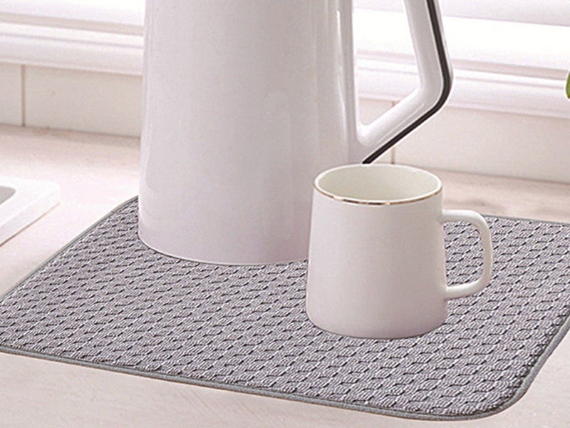 2Pcs 45x60cm Microfiber Dish Drying Mat Kitchen Dish Absorbent Drainer Mat Carousel 3