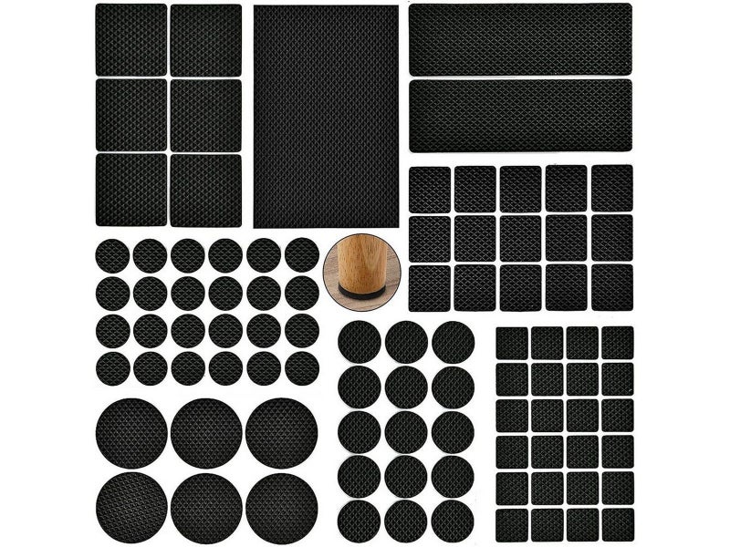 1 X Set of 93Pcs Self Adhesive Chair Leg Pads Anti Slip Furniture Grippers Cover Carousel 1