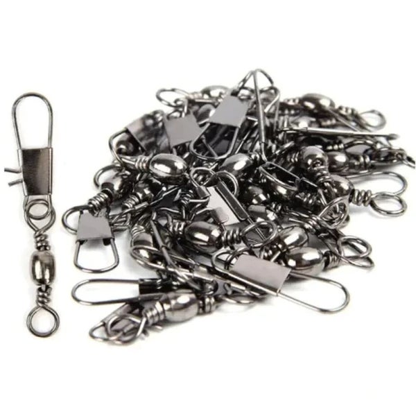 100pcs Pack Swivel Fishing Connector Pin Bearing Rolling Snap Fastlock Clips ... Carousel 2