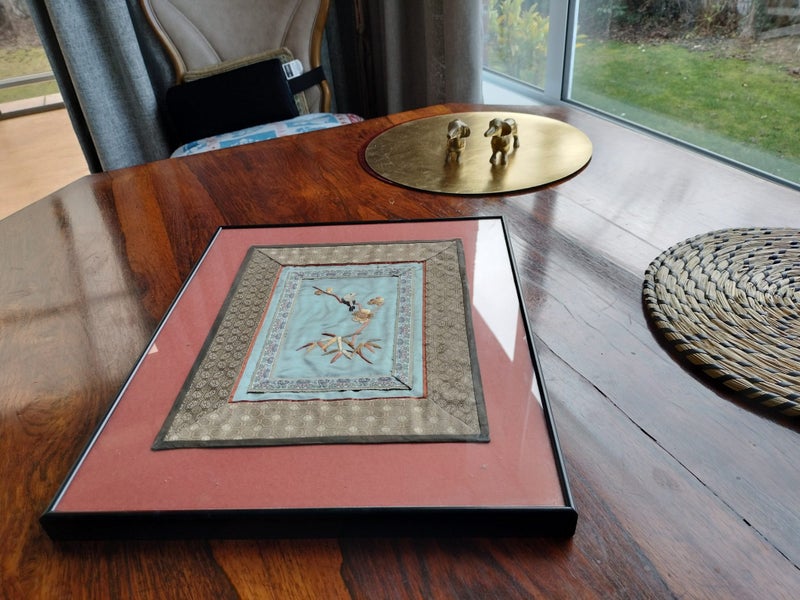 Framed Vintage Handmade Silk Embroidery Carousel 2