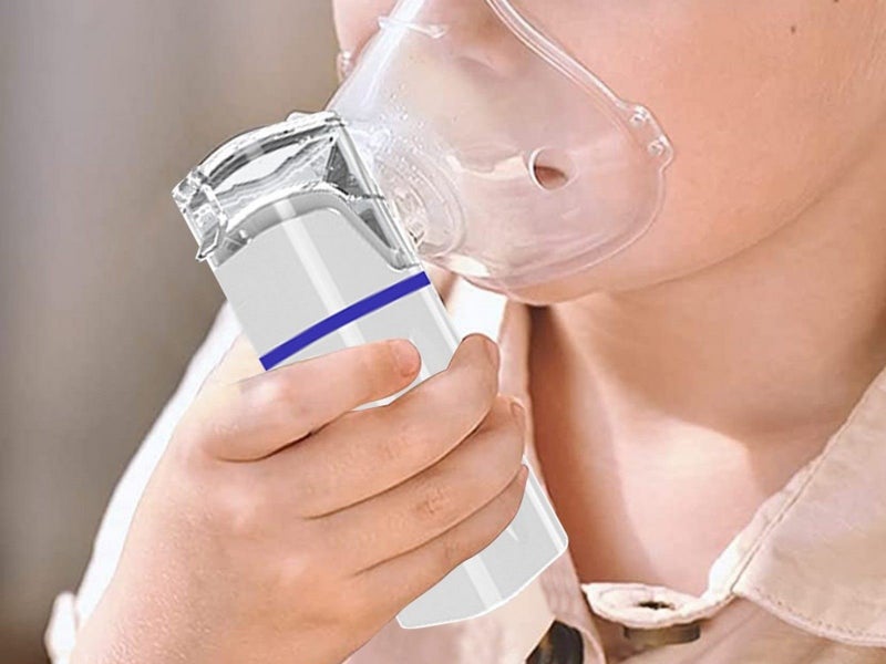 Portable Mesh Nebulizer Machine Battery Operated for Breathing Problems Blue Carousel 2