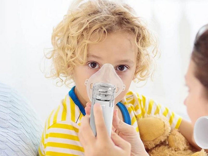 Portable Mesh Nebulizer Machine Battery Operated for Breathing Problems Grey Carousel 2