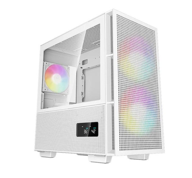 DeepCool CH360 Digital White Micro ATX Case, Tempered Glass Window,1x USB 3.0 Carousel 1