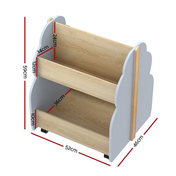 NZ LOCAL STOCK - Kids Toy Box Bookshelf Storage Bookcase Organiser Display Shelf Carousel 2