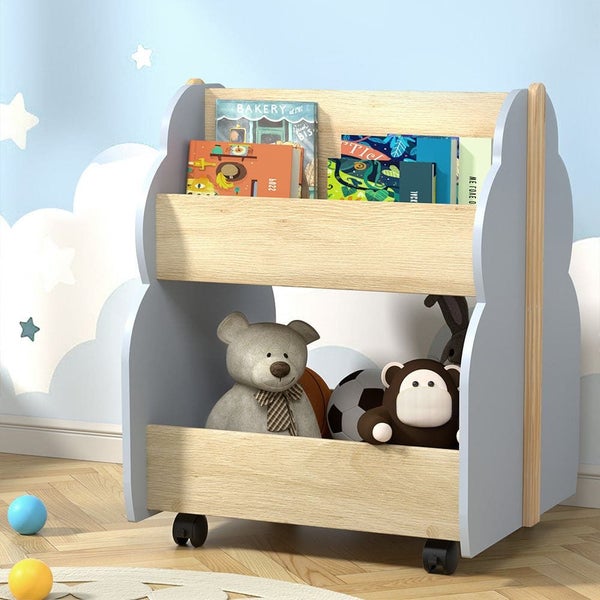 NZ LOCAL STOCK - Kids Toy Box Bookshelf Storage Bookcase Organiser Display Shelf Carousel 7