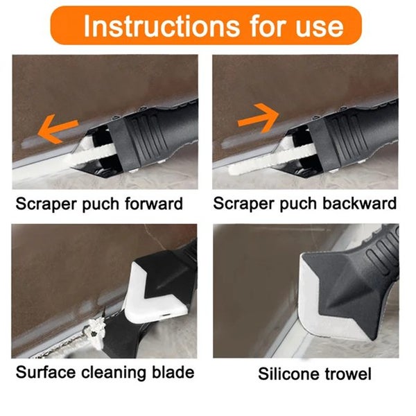5 In 1 Silicone Scraper Sealant Smooth Remover Tool Set Carousel 2