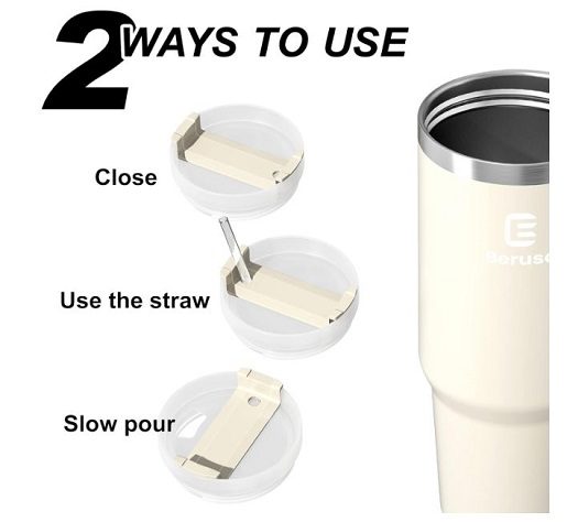 Berusd 1.2L Insulated Tumbler with Handle and Straw Lid + AfterPay Carousel 2