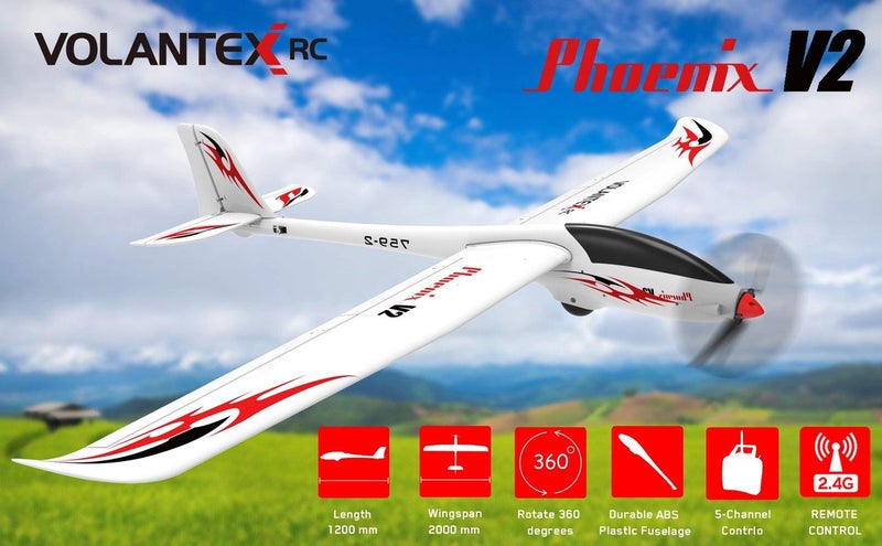 Volantex Phoenix V2 759-2 Fixed Wing Glider 2M WingSpan with Flap PNP Carousel 6