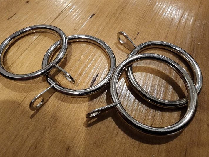 Curtain Rod Rings 30cm ID - Bundle of 20 Rings ~ Silver ~ Carousel 2