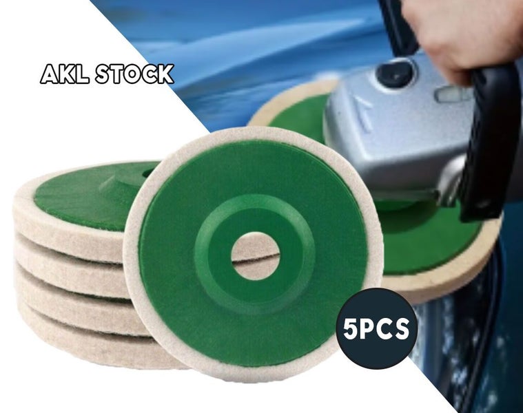 5-Piece Wool Polishing Pads 5 Inch, Metal Polishing Car Buffing, Grinding, Glass Carousel 1