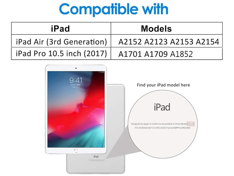 Keyboard Case for iPad Air 3 2019 & iPad Pro 10.5 Inch with Trackpad & Backlight Carousel 7