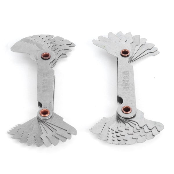 screw pitch gauge set 2Pcs Thread Gauge Metric 60° Imperial 55° Stainless Carousel 2