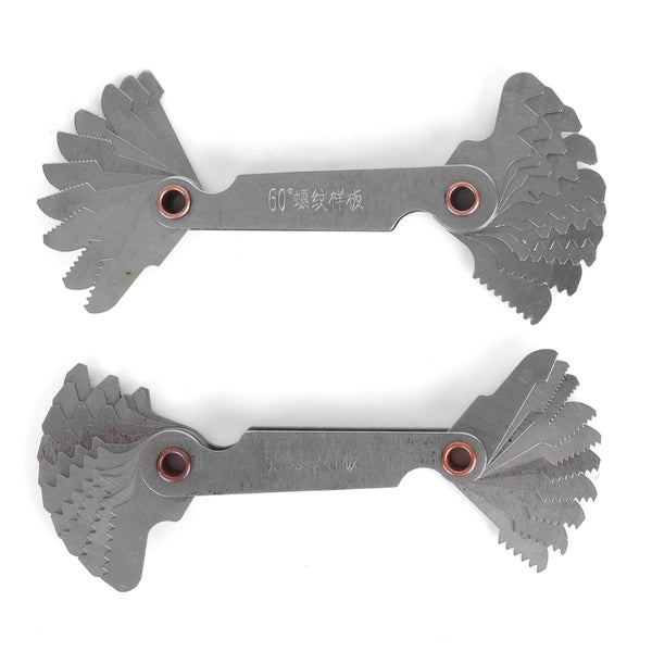 screw pitch gauge set 2Pcs Thread Gauge Metric 60° Imperial 55° Stainless Carousel 8