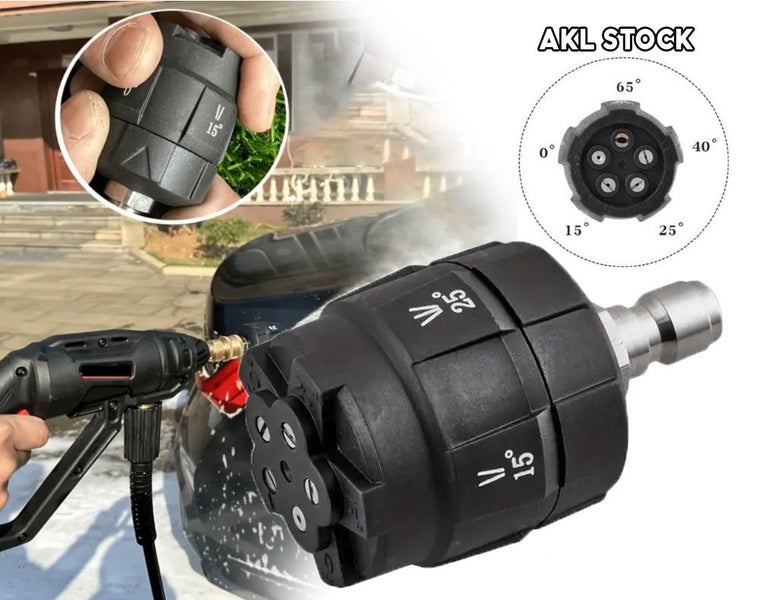 5-in-1 Adjustable Pressure Washer Nozzle (0° to 65°) - 3600 PSI, 1/4" QC Carousel 1