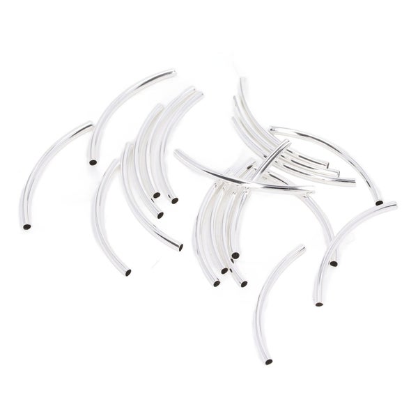 curved noodle tube spacer beads curved tube beads jewelry making accessories diy Carousel 2