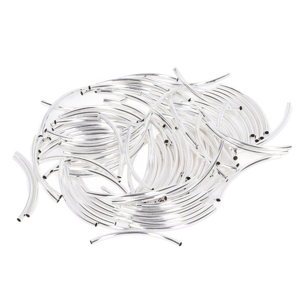 curved noodle tube spacer beads curved tube beads jewelry making accessories diy Carousel 8