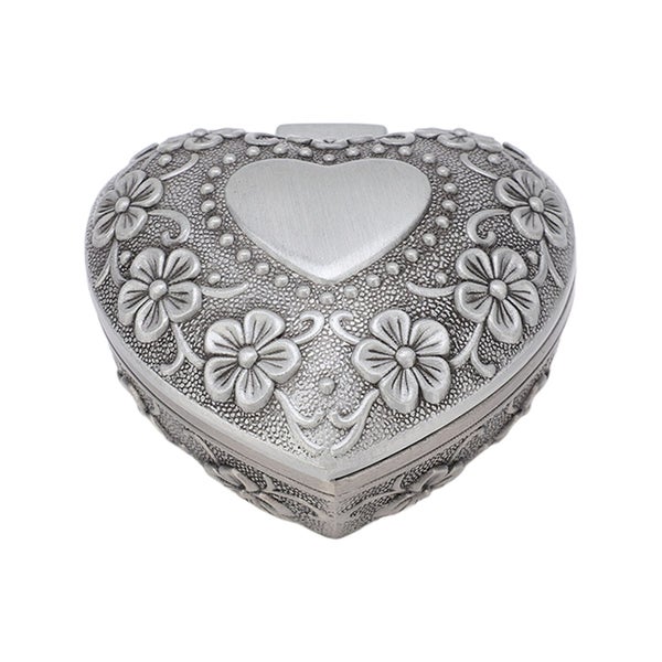 metal heart shaped jewelry box vintage jewelry box vintage jewelry storage box Carousel 1