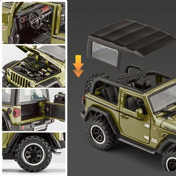 Off-Road 7 Door for Wrangler Diecast Toy Car Model, 1/32 Scale Metal Carousel 7
