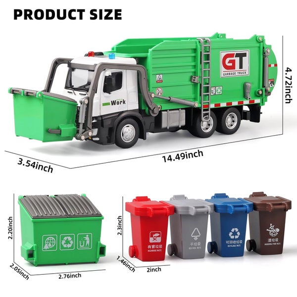 Garbage Truck Toys for Boys,Garbage Truck Toys Metal Diecast, Carousel 7