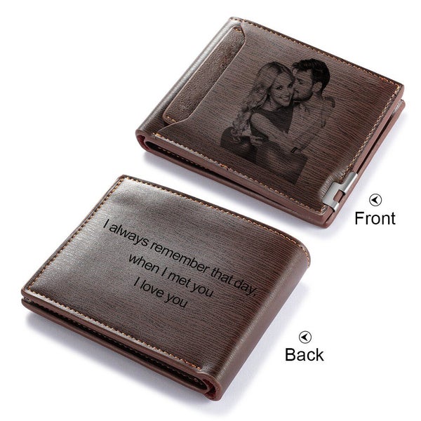 Custom Photo Engraved Bifold Wallet Carousel 2