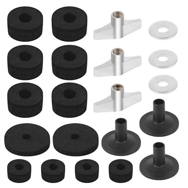 cymbal felt pads 21Pcs Drum Felt Pad Kit Cymbal Stand Felts Non Slip Replacement Carousel 8