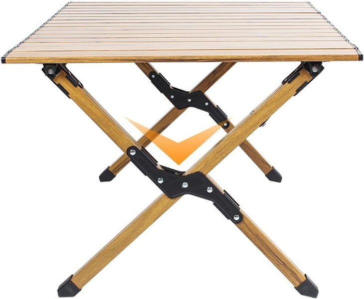Wood Roll Table Folding Wooden Table Portable Outdoor Indoor Use Carousel 2